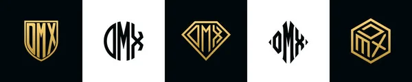 Dmx 로고의 글자는 Bundle 디자인하였다 세트는 다이아몬드와 스타일을 포함합니다 — 스톡 벡터