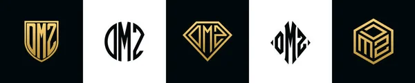Первоначальные Буквы Dmz Дизайн Логотипа Пакет Комплект Вошли Shield Rochester — стоковый вектор