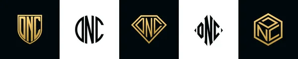 Αρχικά Γράμματα Dnc Λογότυπο Σχεδιάζει Bundle Αυτό Σετ Περιλαμβάνει Shield — Διανυσματικό Αρχείο