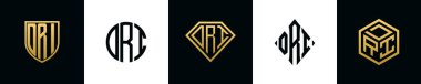 İlk harfler DRI logosu Bundle dizayn eder. Bu set Shield, Rounded, iki Diamond ve Hexgon stili içeriyordu.