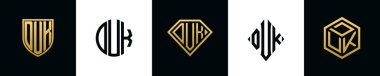 İlk harfler DUK logosu Bundle dizayn eder. Bu set Shield, Rounded, iki Diamond ve Hexgon stili içeriyordu.