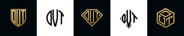 DVT logosu ilk harfleri Bundle dizayn eder. Bu set Shield, Rounded, iki Diamond ve Hexgon stili içeriyordu.
