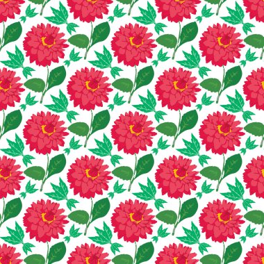 Dahlia çiçeği & Kusursuz Desen Dizaynını Bırakır