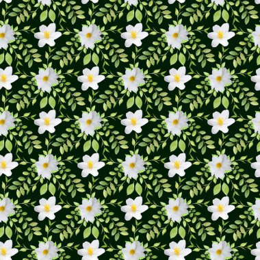 Yasemin Çiçeği, tomurcuk ve koyu yeşil desenli yaprak