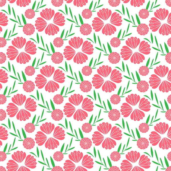 Camellia Flower Branch Seamless Pattern Design — Vector de stock