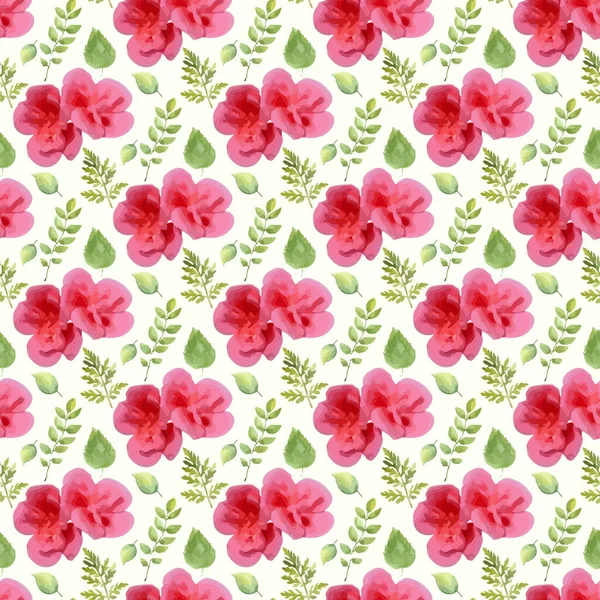 Geranium Flower Leaf Seamless Pattern Design — Vettoriale Stock