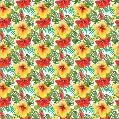 tropical monstera alblscus Seamless Pattern Design