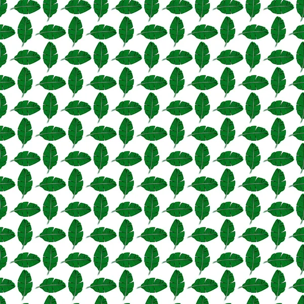 Tropical Banana Leaf White Background Seamless Pattern Design — Image vectorielle