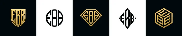 Initial Letters Ebb Logo Designs Bundle Collection Incorporated Shield Diamond — Stockvektor