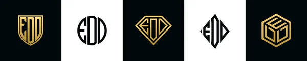 Initial Letters Edd Logo Designs Bundle Collection Incorporated Shield Diamond — Διανυσματικό Αρχείο
