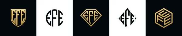 Lettere Iniziali Efe Logo Disegni Bundle Questa Collezione Incorporata Con — Vettoriale Stock