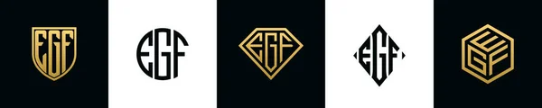 Lettere Iniziali Egf Logo Disegni Bundle Questa Collezione Incorporata Con — Vettoriale Stock