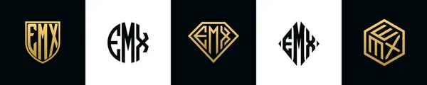 Letras Iniciais Emx Logo Designs Pacote Esta Coleção Incorporada Com — Vetor de Stock