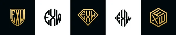 Initiala Bokstäver Exw Logo Design Bundle Denna Kollektion Ingår Med — Stock vektor