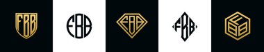 İlk harfler FBB logosu Bundle dizayn eder. Bu koleksiyon kalkan, yuvarlak, elmas, dikdörtgen ve altıgen stil logoyla birleştirilmiştir. Vektör şablonu