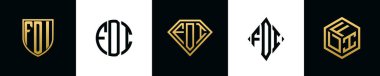 İlk harfler DDY logosu Bundle dizayn eder. Bu koleksiyon kalkan, yuvarlak, elmas, dikdörtgen ve altıgen stil logoyla birleştirilmiştir. Vektör şablonu