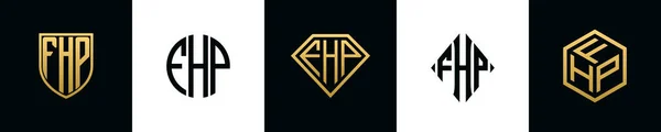 Первоначальные Буквы Логотип Fhp Разрабатывает Пакет Коллекция Включает Себя Шейный — стоковый вектор