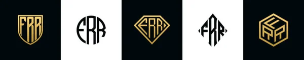 Initial Letters Frr Logo Designs Bundle Collection Incorporated Shield Diamond — Διανυσματικό Αρχείο