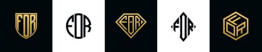 Logo için ilk harfler Bundle dizayn eder. Bu koleksiyon kalkan, yuvarlak, elmas, dikdörtgen ve altıgen stil logoyla birleştirilmiştir. Vektör şablonu