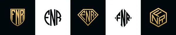 Letras Iniciais Fnr Logo Designs Bundle Esta Coleção Incorporada Com —  Vetores de Stock