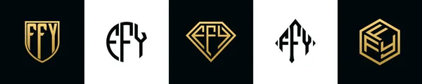 Первоначальные Буквы Ffy Логотип Разрабатывает Пакет Коллекция Включает Себя Шейный — стоковый вектор