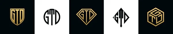 Начальные Буквы Gtd Логотип Разрабатывает Пакет Коллекция Включает Себя Шейный — стоковый вектор
