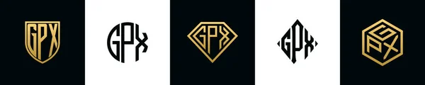 Начальные Буквы Gpx Logo Designs Bundle Коллекция Включает Себя Шейный — стоковый вектор