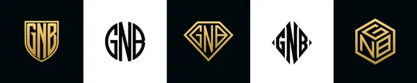 Αρχικά Γράμματα Που Σχεδιάζει Λογότυπο Της Gnb Είναι Bundle Αυτή — Διανυσματικό Αρχείο