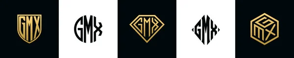 Αρχικά Γράμματα Gmx Λογότυπο Σχεδιάζει Bundle Αυτή Συλλογή Ενσωματώνεται Ασπίδα — Διανυσματικό Αρχείο