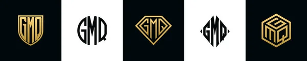 Αρχικά Γράμματα Gmq Λογότυπο Σχεδιάζει Bundle Αυτή Συλλογή Ενσωματώνεται Ασπίδα — Διανυσματικό Αρχείο