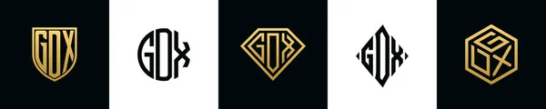Initial Letters Gdx Logo Designs Bundle Collection Incorporated Shield Diamond — Vetor de Stock