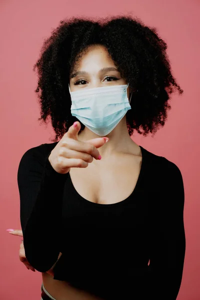 Covid Mulher Máscara Médica Para Pandemia Vírus Coronavir — Fotografia de Stock