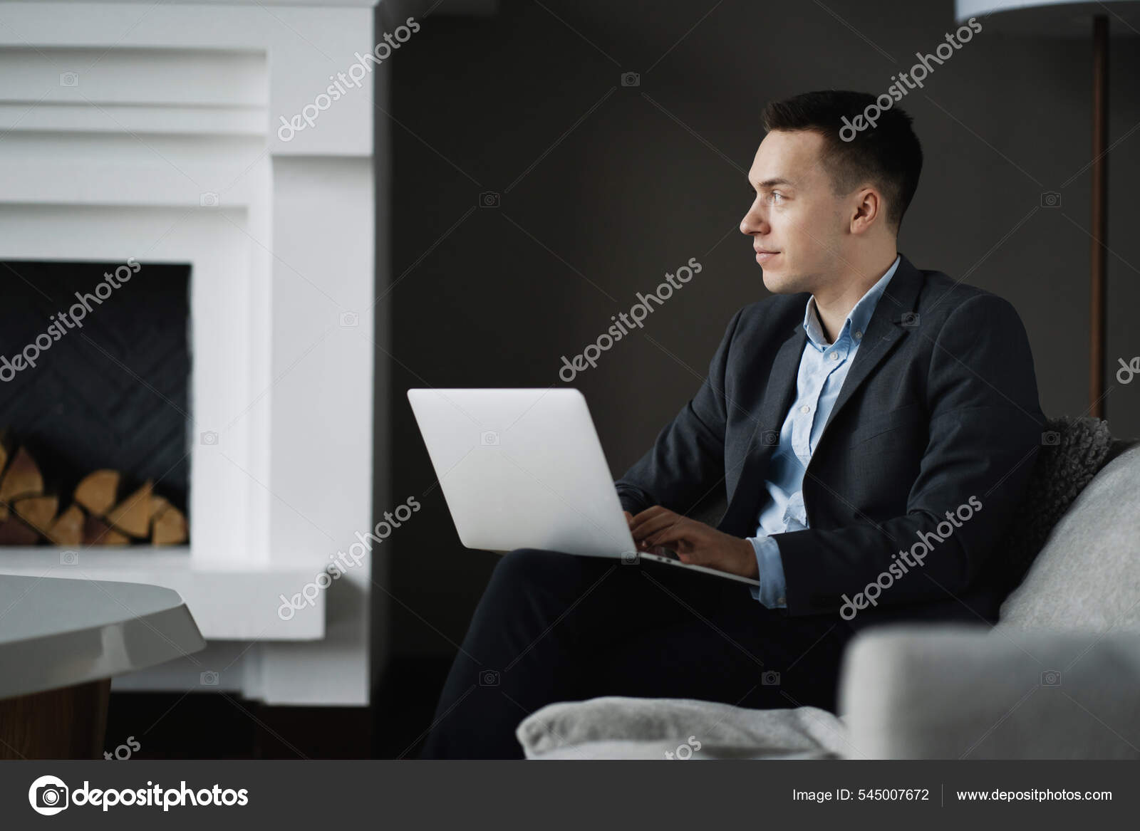 Economist Man Business Suit Sitting Modern — Stock Photo © musefoto ...