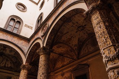 Palazzo Vecchio Avlusu, alt manzara, geniş açı