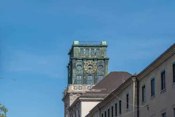 Munich Bavaria Germany April 2021 Clock Tower Technical University Tum — Stock Photo, Image