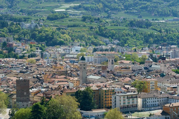 Vista Panoramica Della Città Trento Primavera — Foto Stock