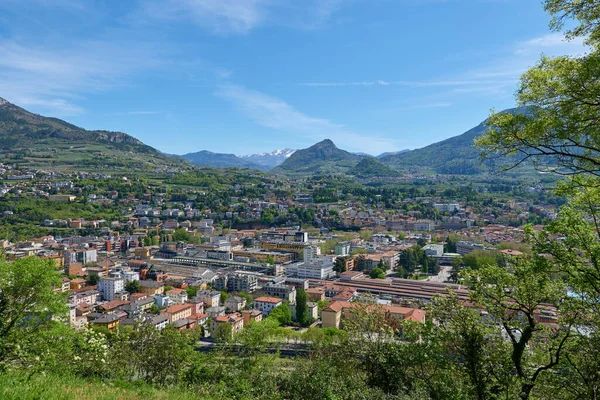 Top View Trento City Spring Italy — стокове фото