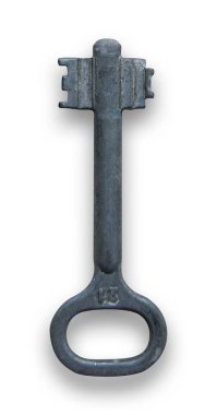 Eski bir metal anahtarın yakın çekimi.