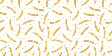 Buğday vektörünün kulağı pürüzsüz desen. Fırın ya da ekmek arkaplanı