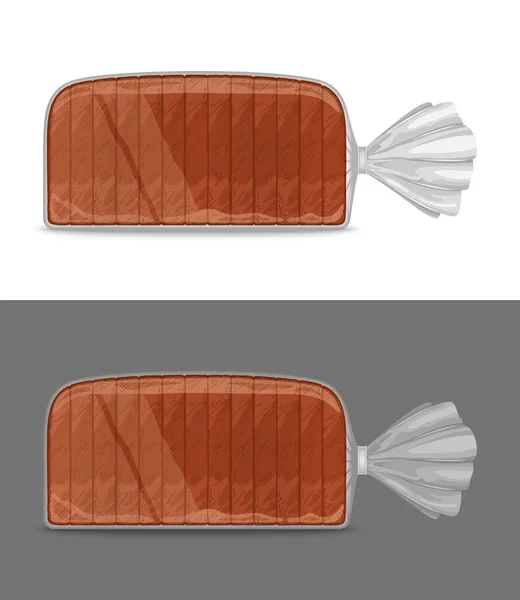 Vector Bread Packaging Mockup Transparent Plastic Bag Clip — Archivo Imágenes Vectoriales