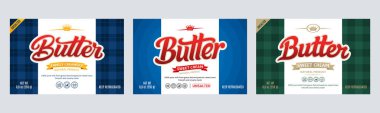 Vector butter label design, butter packaging design template