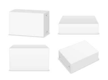 Tereyağı, margarin veya yayılma için vektör beyaz kağıt veya folyo ambalajı