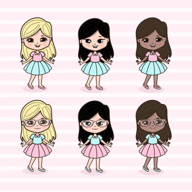 Cute illustrations of cute girls