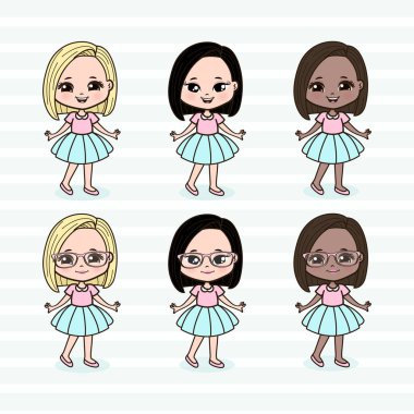 Cute illustrations of cute girls