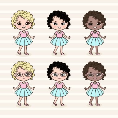 Cute illustrations of cute girls