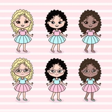 Cute illustrations of cute girls