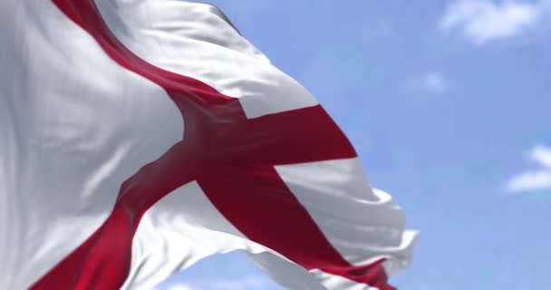 Bandiera Stato Dell Alabama Sventola Nel Vento Democrazia Indipendenza Stato — Video Stock