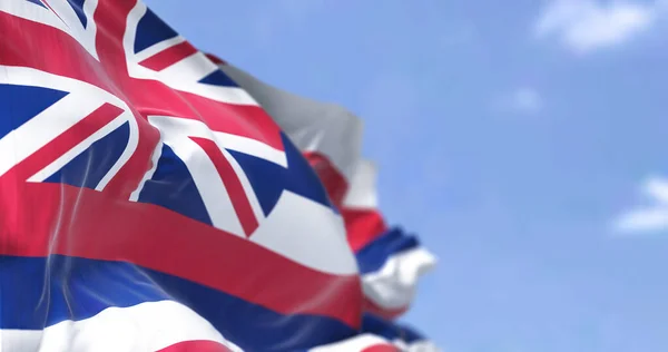 Die Staatsflagge Von Hawaii Weht Wind Hawaii Ist Ein Bundesstaat — Stockfoto
