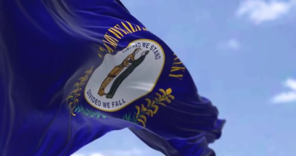 Drapeau Américain Kentucky Agitant Vent Kentucky Est État Région Sud — Video