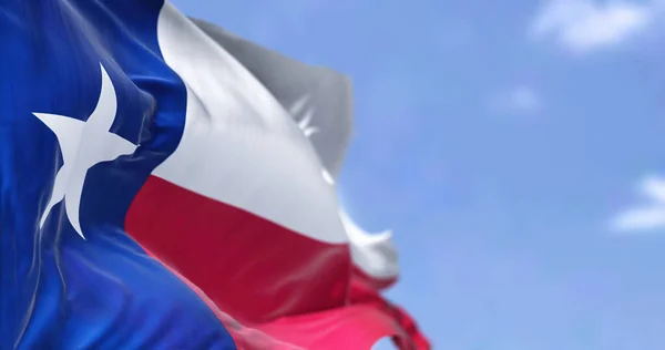 Amerikaanse Vlag Van Texas Wappert Wind Texas Een Staat Amerikaanse — Stockfoto